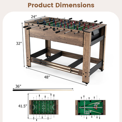 2-in-1 Swivel Foosball and Pool Combo Game Table , Natural Game Room at Gallery Canada