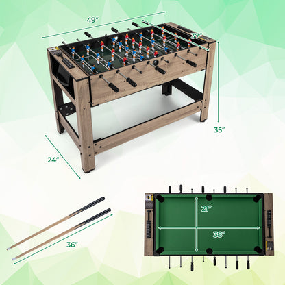 2-in-1 Swivel Game Table for Teens Adults, Brown Game Room at Gallery Canada