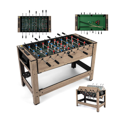 2-in-1 Swivel Game Table for Teens Adults, Brown Game Room at Gallery Canada