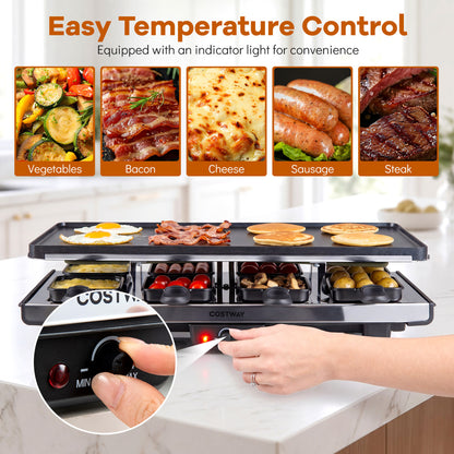 2-in-1 Table Grill & Griddle, Reversible Nonstick Plate, 8