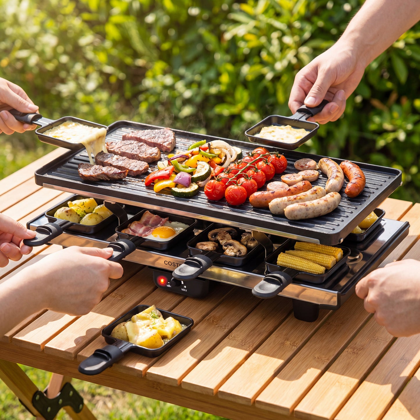 2-in-1 Table Grill & Griddle, Reversible Nonstick Plate, 8