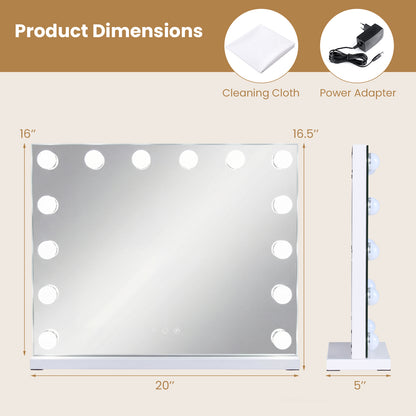 Vanity Mirror With 14 Dimmable LED Bulbs, Silver Wall Mirrors at Gallery Canada