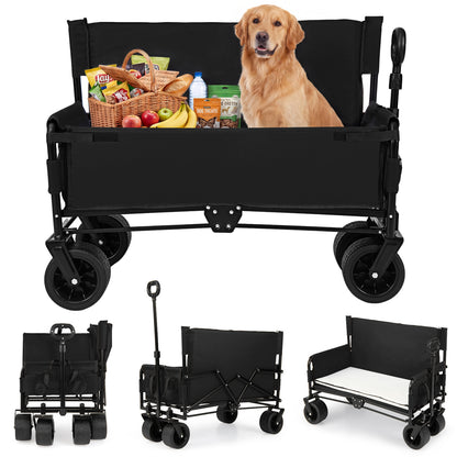 2-In-1 Collapsible Wagon Bench Seat, Black Camping Furniture at Gallery Canada