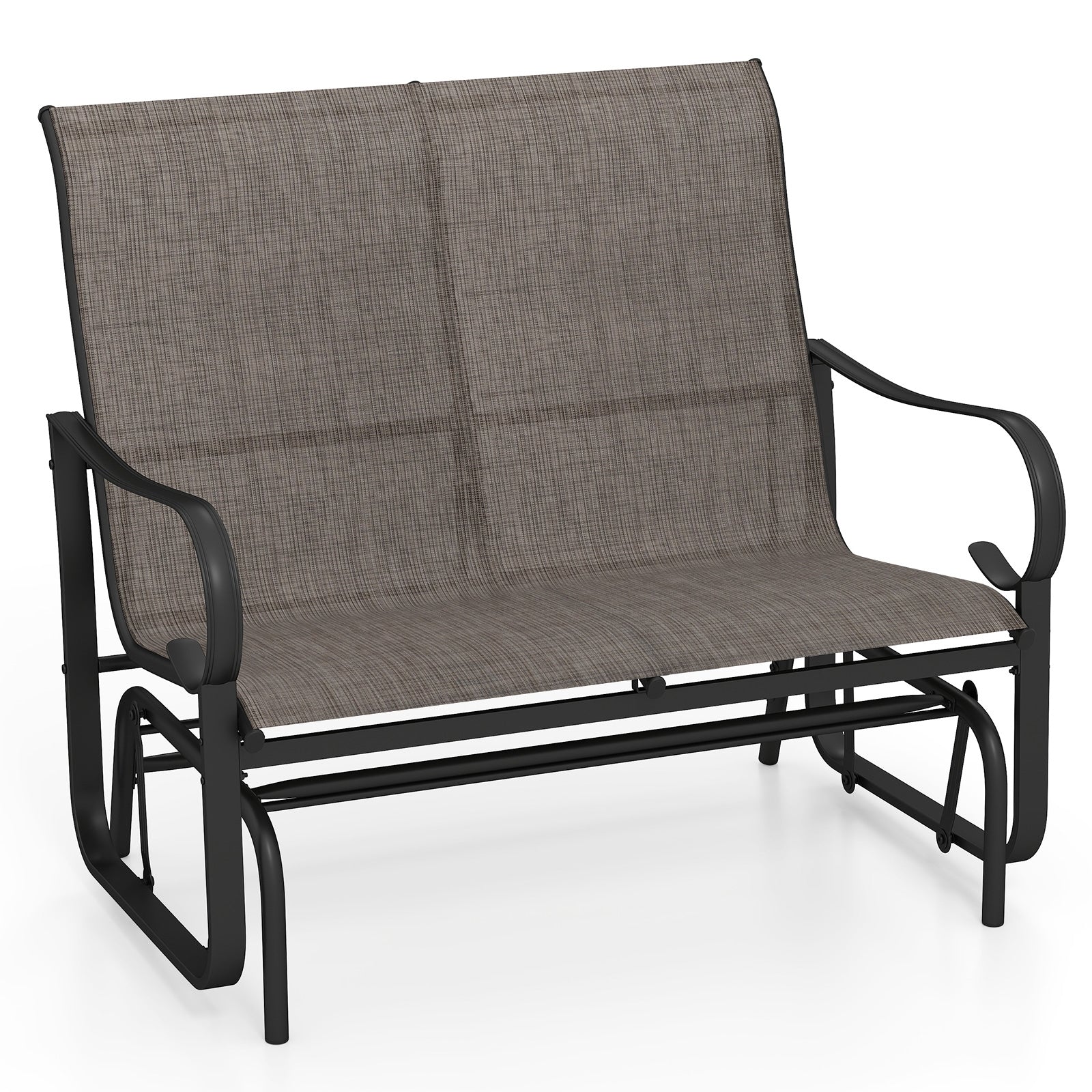 2-Person Outdoor Glider Bench with High Backrest, Brown Patio Rocking Chairs & Gliders at Gallery Canada