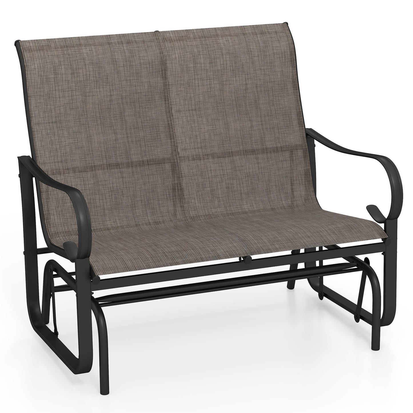 2-Person Outdoor Glider Bench with High Backrest, Brown Patio Rocking Chairs & Gliders Brown at Gallery Canada