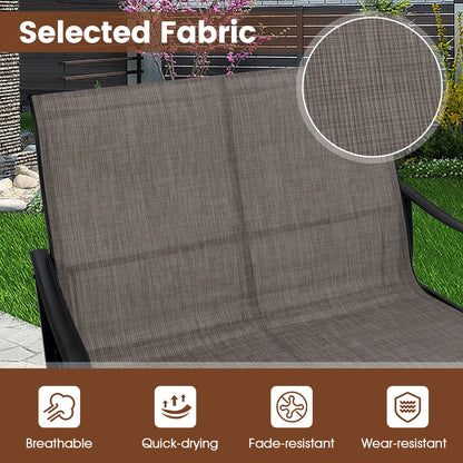 2-Person Outdoor Glider Bench with High Backrest, Brown Patio Rocking Chairs & Gliders at Gallery Canada