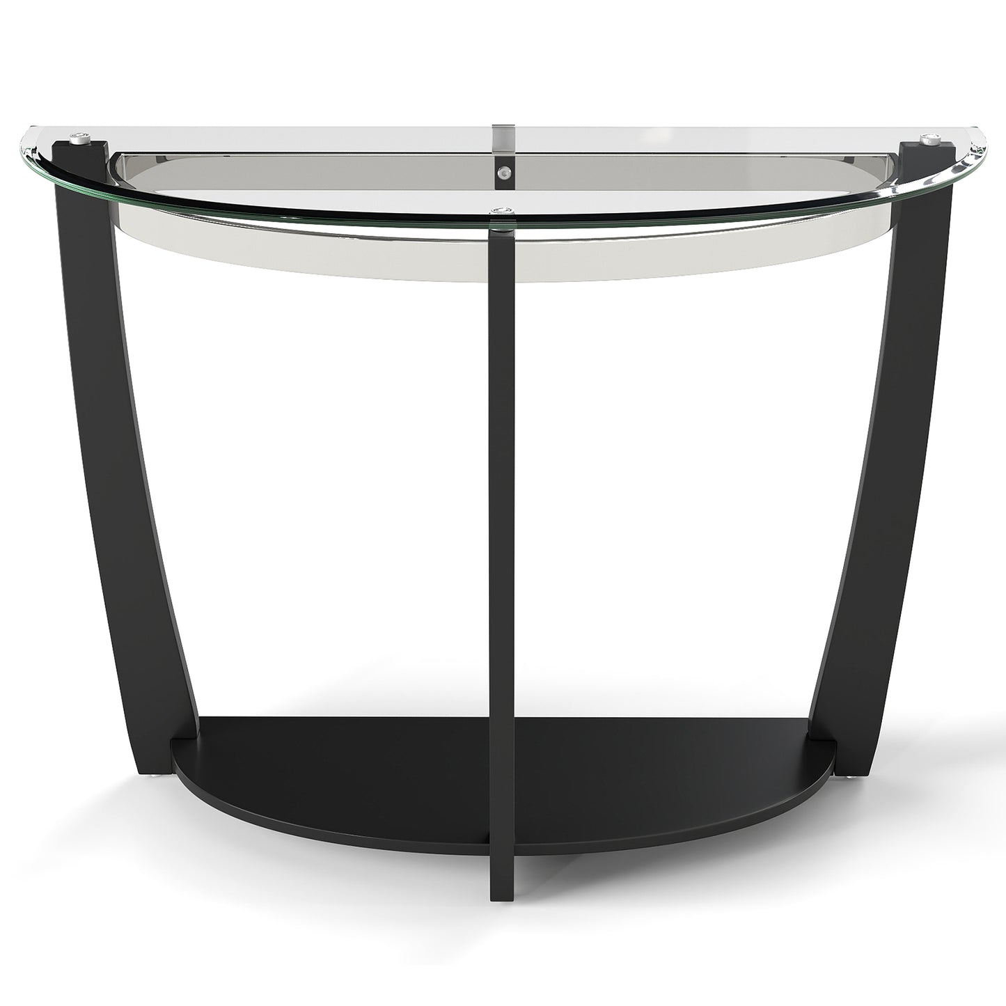 2-tier Tempered Glass Console Table with Clear Glass Top and Open Shelf, Black End & Side Tables at Gallery Canada
