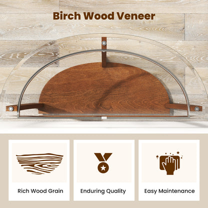 2-tier Tempered Glass Console Table with Clear Glass Top and Open Shelf, Walnut End & Side Tables at Gallery Canada