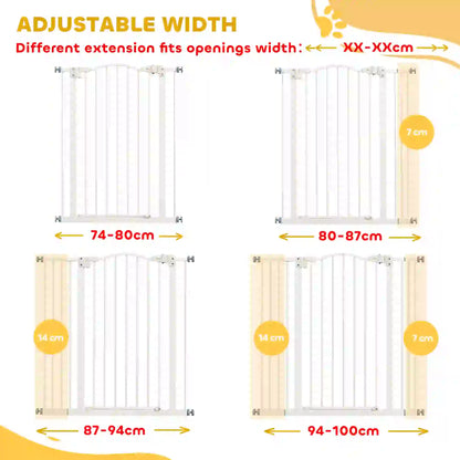 Extra Tall Dog Gate with Door, Pressure Fit, Auto Close, 29-39 Inches, White Houses, Kennels & Pens at Gallery Canada