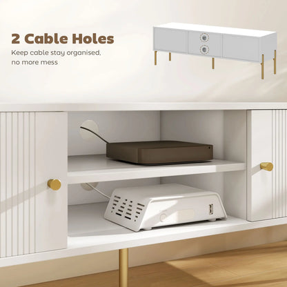 TV Stand for 65 Inch TVs, Entertainment Center with Shelves and Cabinets, White TV Stands at Gallery Canada