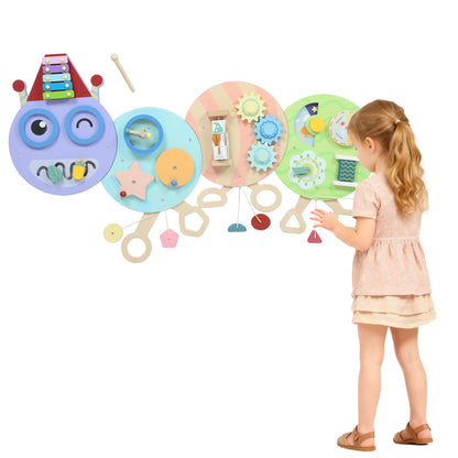 Caterpillar Montessori Busy Board, 7 in 1 Sensory Wall, for Toddlers 3+ Years Toy Playsets at Gallery Canada