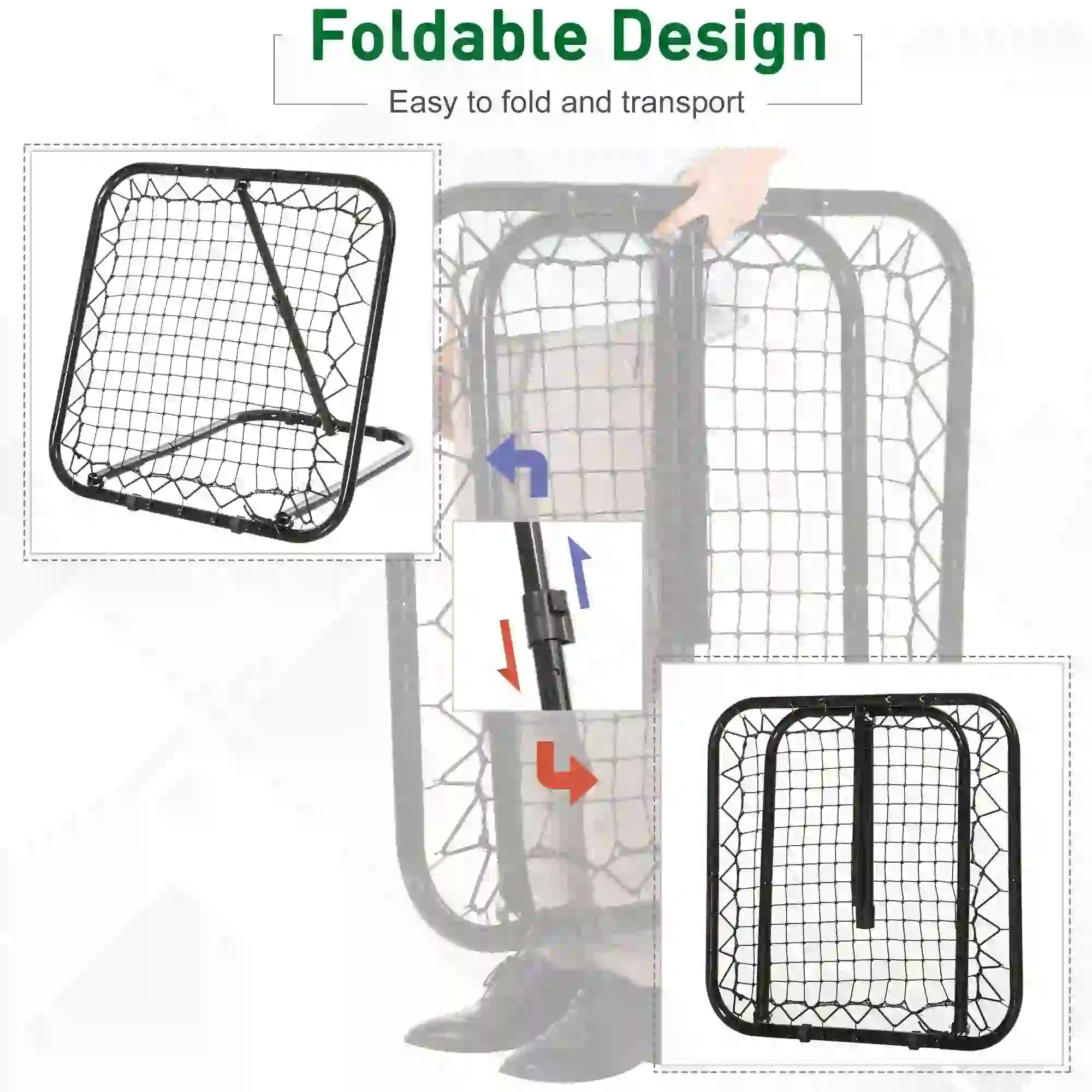 Soccer Rebounder Net, 3' x 3', Angle Adjustable, Quick Folding, Kickback Target Football at Gallery Canada