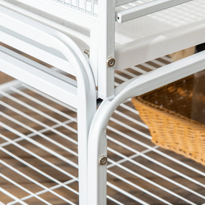 71" Bird Cage With Wheels, Perches, Ramp, Storage Shelf, Toys, White Bird Cages at Gallery Canada