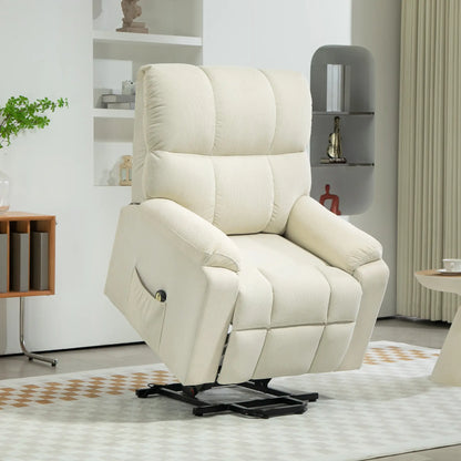 Power Recliner Chair, Microfibre Upholstery, Remote, Cream White Sofas & Reclining Chairs at Gallery Canada
