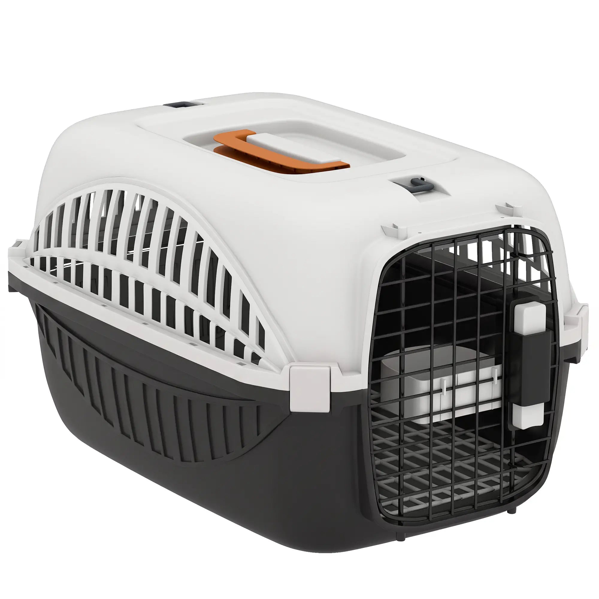 Airline Approved Pet Carrier For Mini Dogs, Steel Wire Door, Black Dog Cages & Crates Black, Cream White, Orange at Gallery Canada