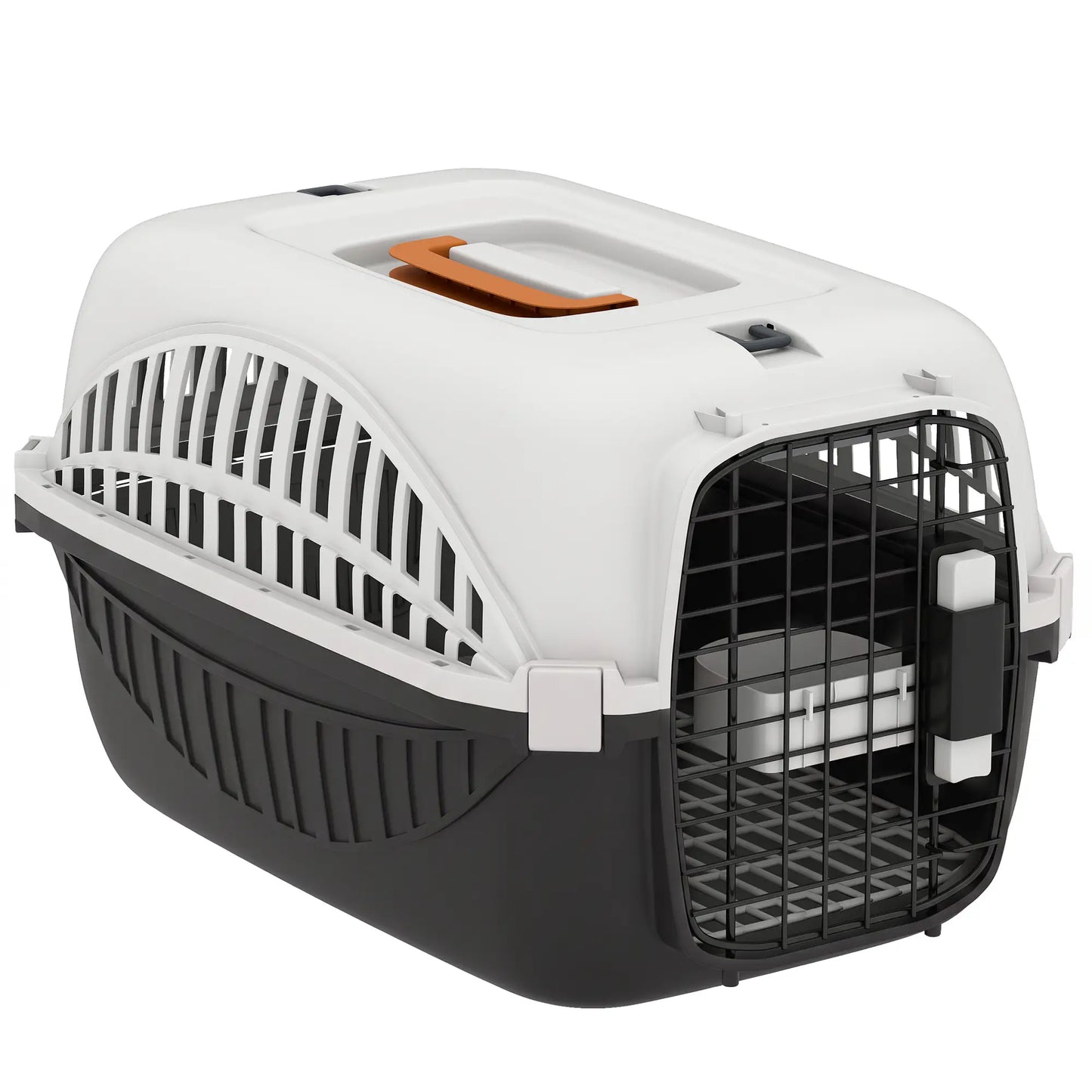 Airline Approved Pet Carrier For Mini Dogs, Steel Wire Door, Black Dog Cages & Crates Black, Cream White, Orange at Gallery Canada