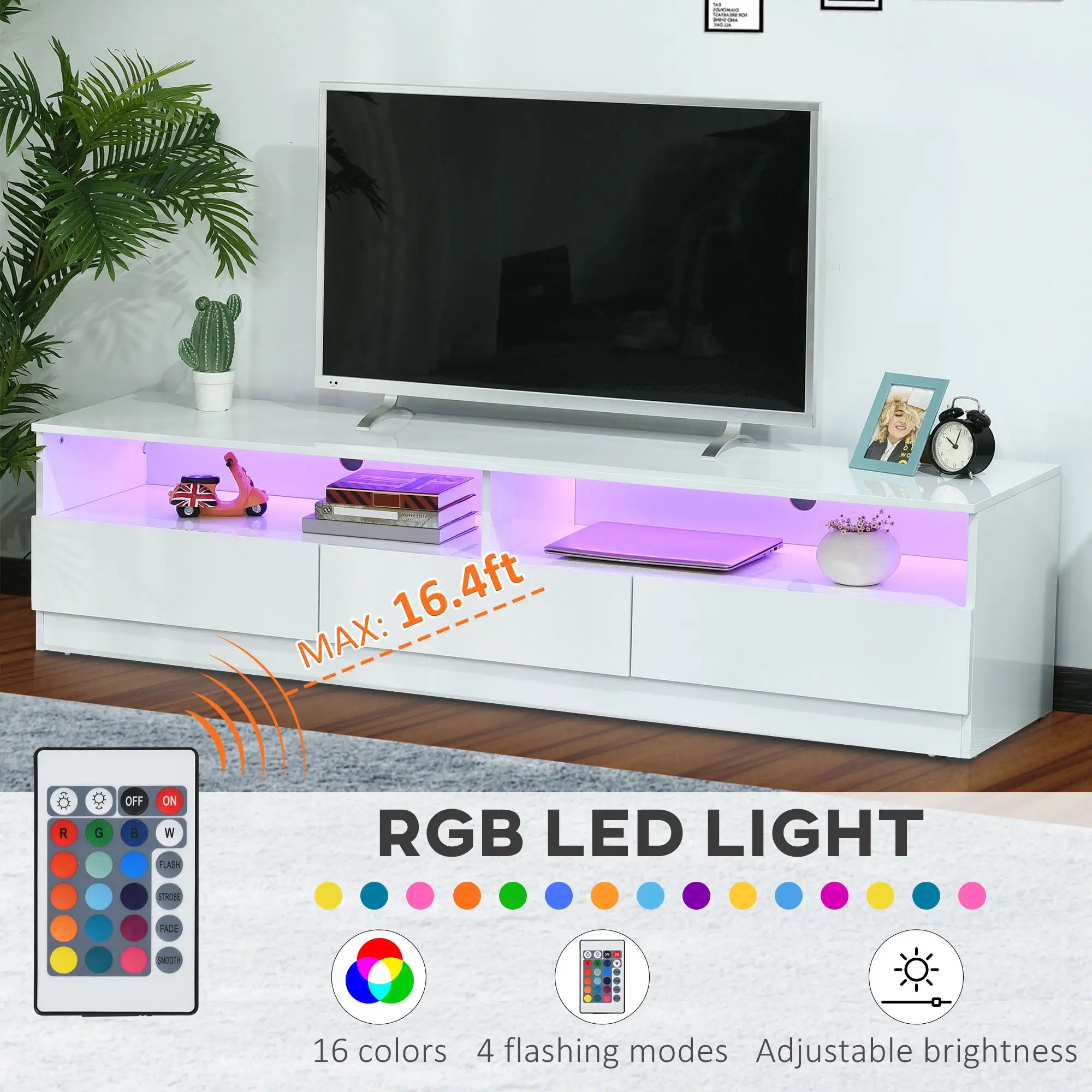 LED Lighted TV Stand for 75