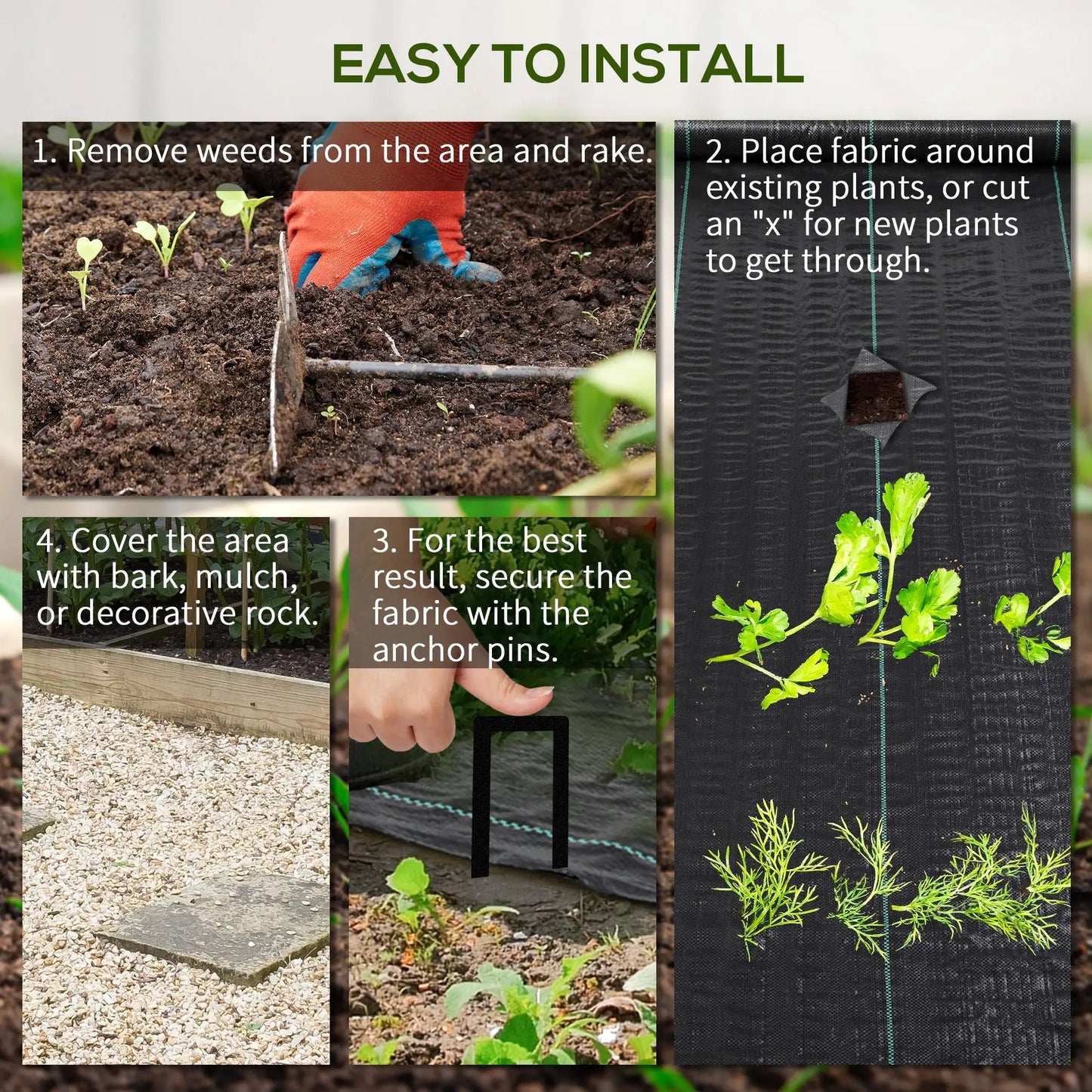 6.5ft x 164ft Weed Barrier, Landscape Fabric, Garden Weed Control, 4.6oz Weed Barrier Fabrics at Gallery Canada