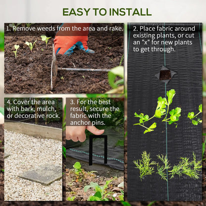 6.5ft x 164ft Weed Barrier, Landscape Fabric, Garden Weed Control, 4.6oz Weed Barrier Fabrics at Gallery Canada