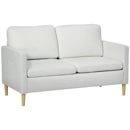 56" 2 Seat Sofa, Modern Love Seat, Upholstered Couch, White 2-Seater Sofas Cream at Gallery Canada
