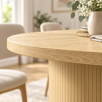 Farmhouse Dining Table Curved Top Kitchen Table Oak Wood Grain, Oak Dining Tables at Gallery Canada