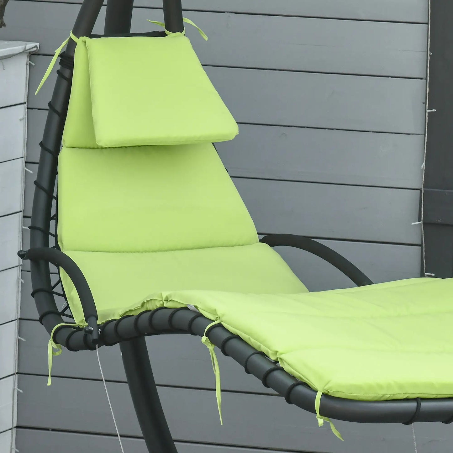 Outdoor Hammock Chair with Stand, Soft Padded Cushion, Canopy Umbrella, Green Patio Swings with Stand at Gallery Canada