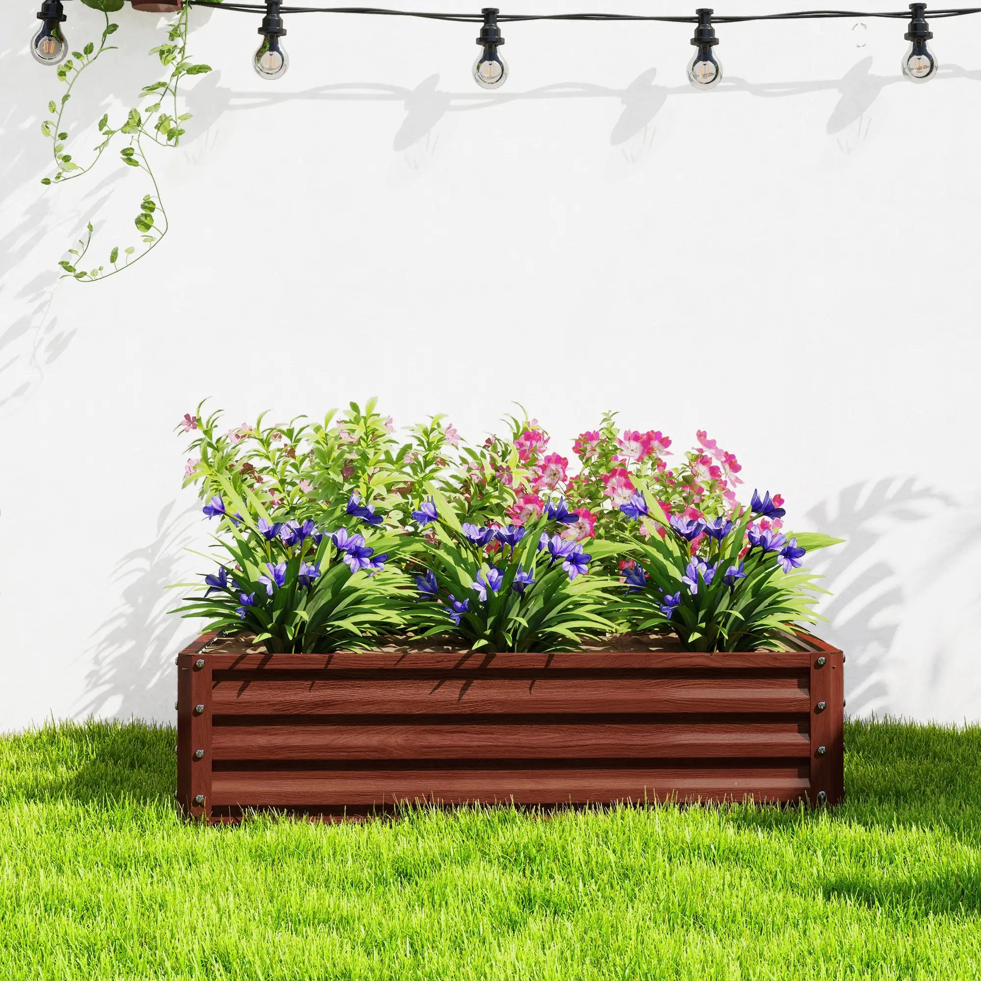 4'x4'x1' Raised Garden Bed, Galvanized Steel Planter, Dark Brown Galvanized Planter Boxes at Gallery Canada