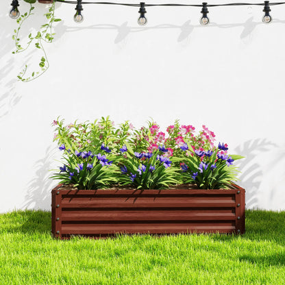 4'x4'x1' Raised Garden Bed, Galvanized Steel Planter, Dark Brown Galvanized Planter Boxes at Gallery Canada