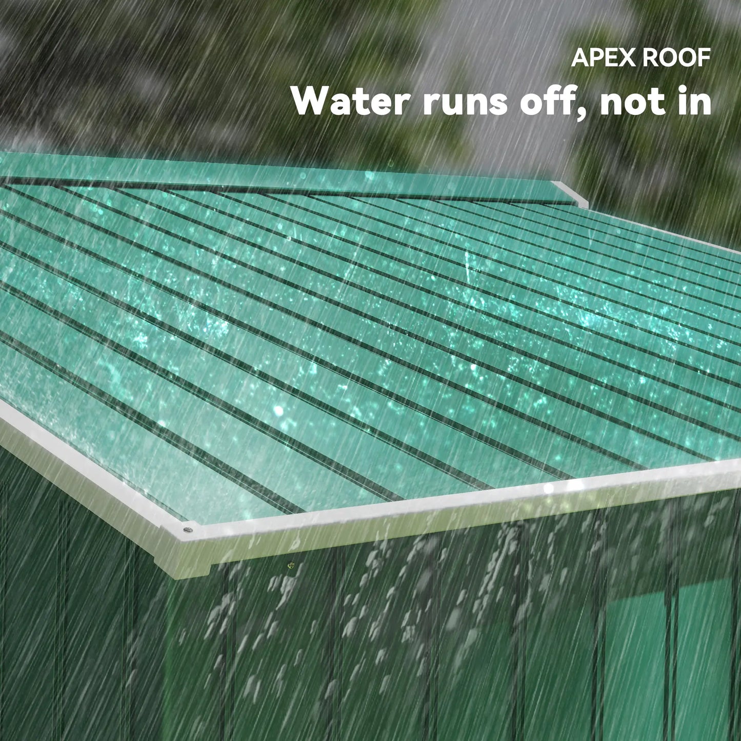 9.1' x 6.4' x 6.3' Garden Storage Shed, Foundation Kit, Metal Tool House, Double Doors, Green Sheds at Gallery Canada