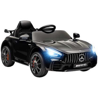 12V Battery Powered Kids Electric Car, Remote, Lights, Music Horn, Black