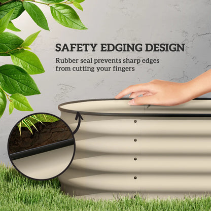 Galvanized Steel Raised Garden Bed, 8 x 2 x 1.5 FT, Cream White