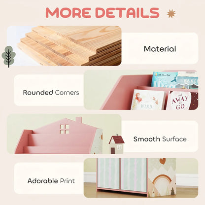 Kids Bookshelf With Storage, Toy Storage Unit, Pink Baby & Kids Storage at Gallery Canada