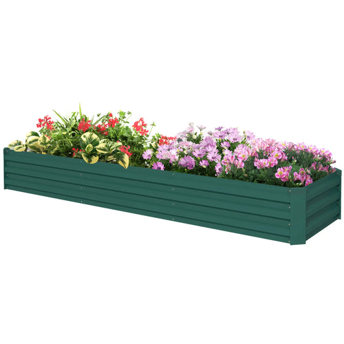 8'x2'x1' Galvanized Raised Bed, Elevated Planter Box, Green