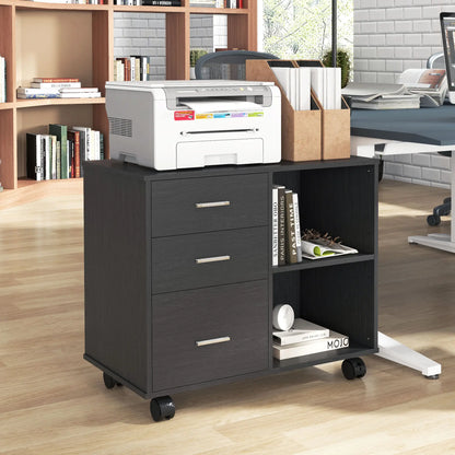 Modern Lateral Filing Cabinet, 3 Drawer, Letter and A4 Size, Black Office Cabinets & Cupboards at Gallery Canada