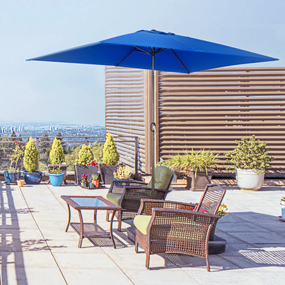 6.5x10ft Rectangle Patio Umbrella, Aluminum Frame, Crank Handle, Dark Blue Sun Umbrellas at Gallery Canada
