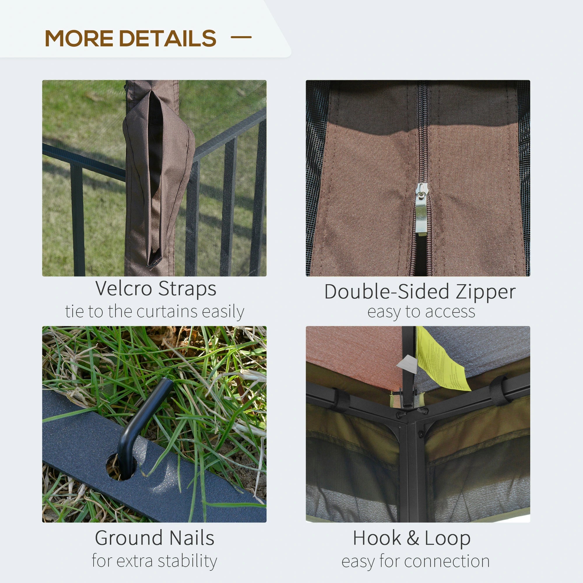 10'x10' Soft-Top Patio Gazebo, Double Tier Roof, Mesh Curtains Gazebos at Gallery Canada