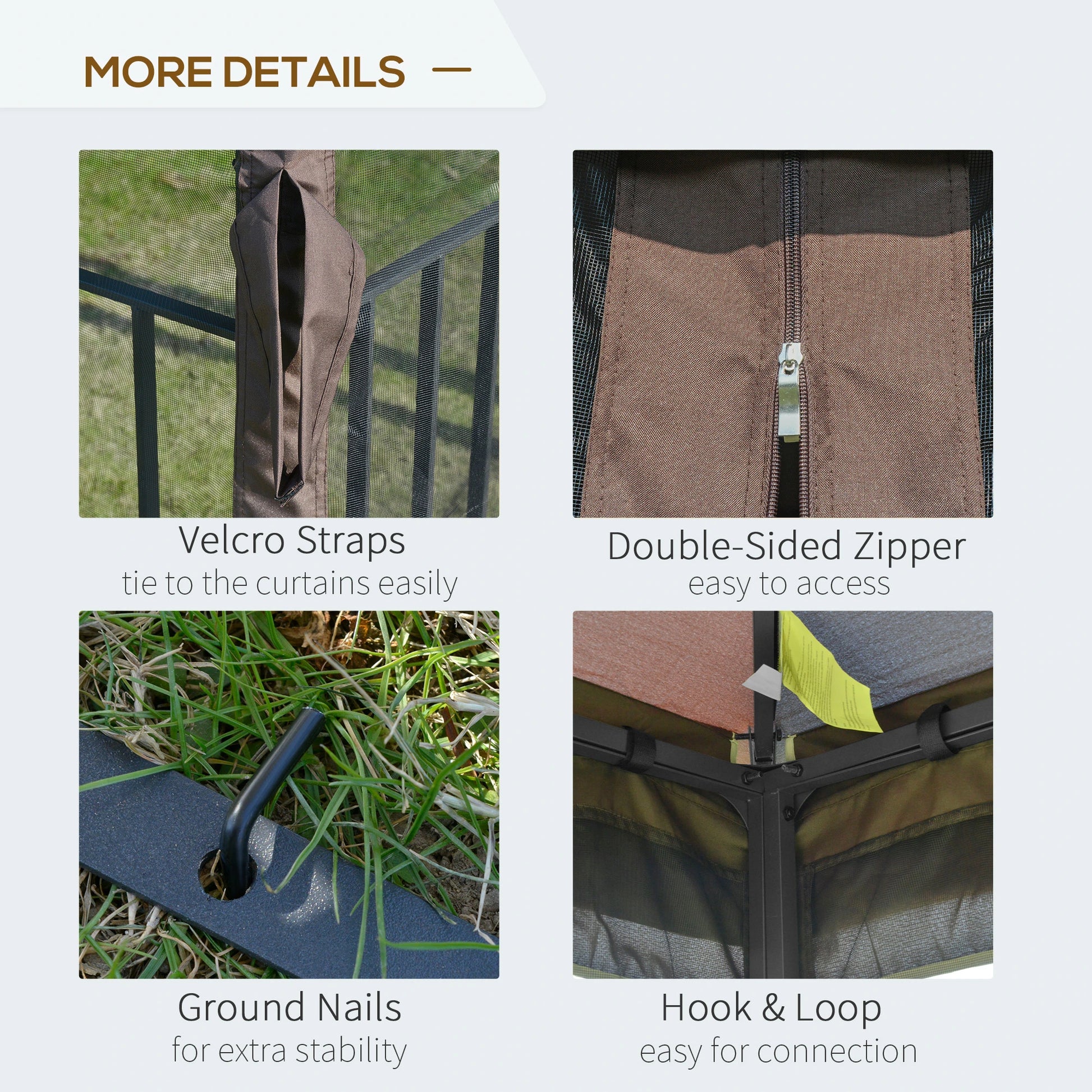 10'x10' Soft-Top Patio Gazebo, Double Tier Roof, Mesh Curtains Gazebos at Gallery Canada