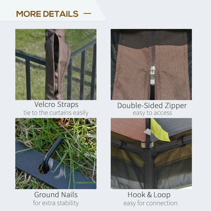 10'x10' Soft-Top Patio Gazebo, Double Tier Roof, Mesh Curtains Gazebos at Gallery Canada