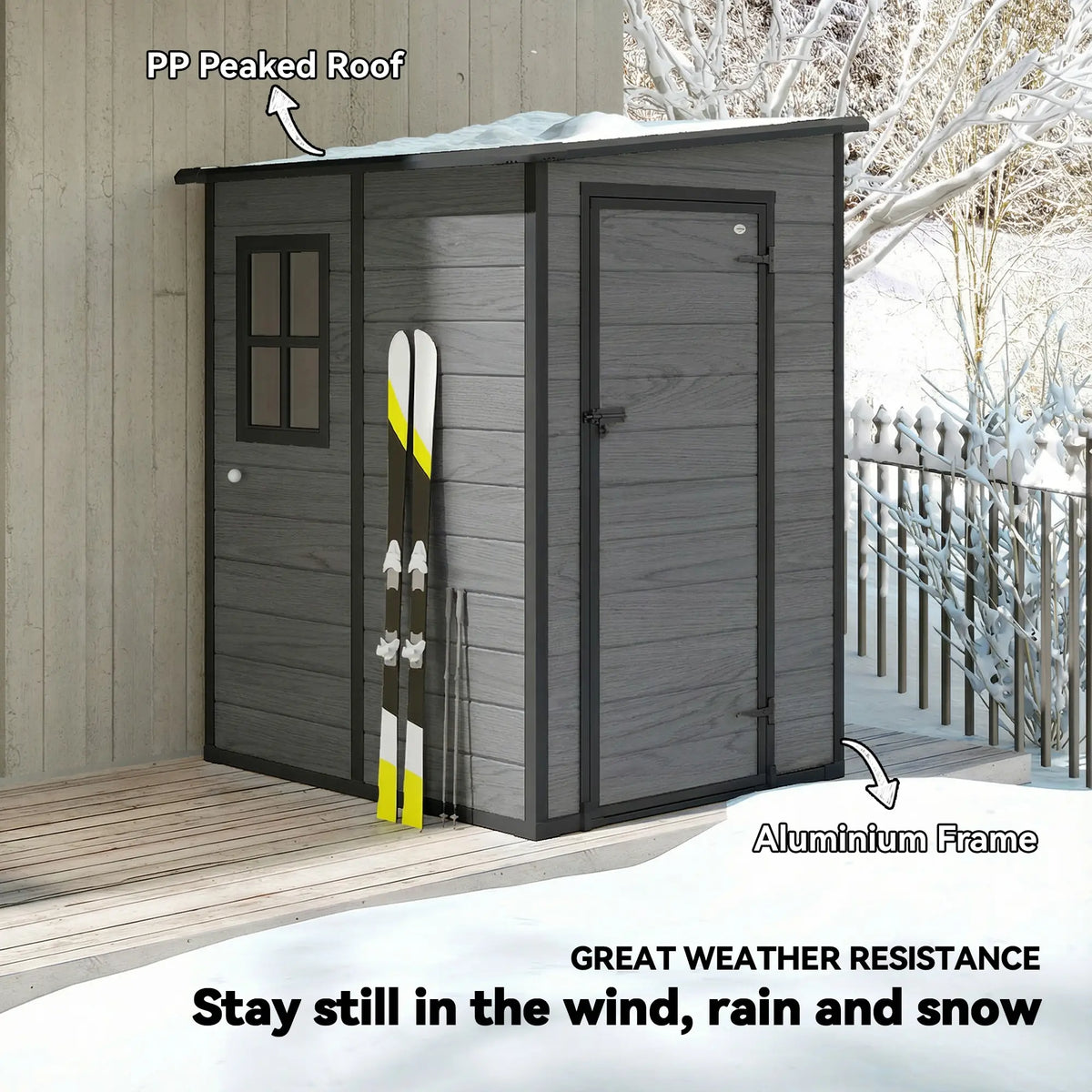 4'x5' Garden Storage Shed, Lean To Tool House, Lockable, Window, Vent Sheds at Gallery Canada