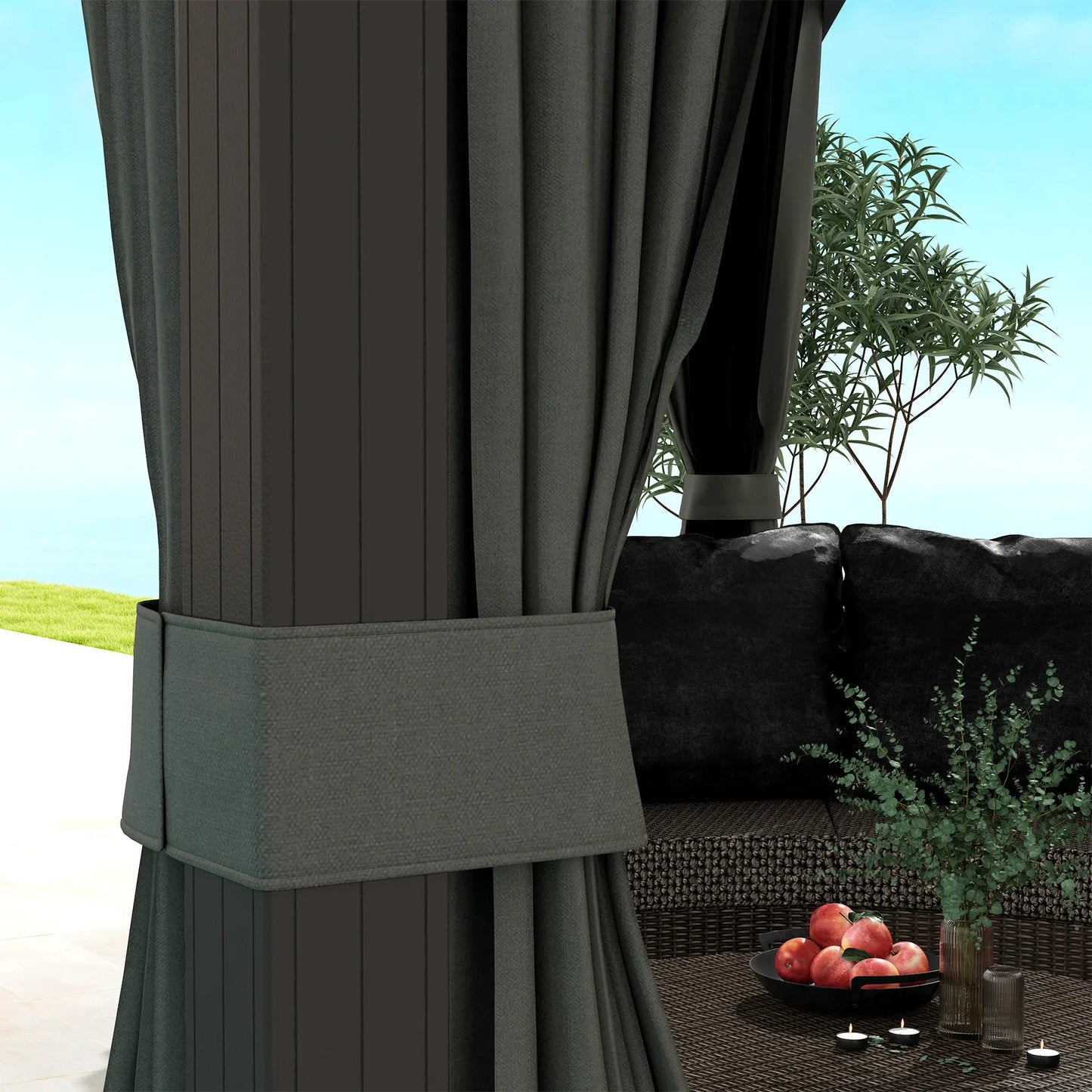 10' x 12' Hardtop Gazebo, Metal Roof, Aluminum Frame, Grey Gazebos at Gallery Canada