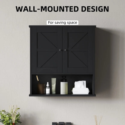 Farmhouse Bathroom Medicine Cabinet, Barn Doors, Adjustable Shelf, Black Bathroom Cabinets at Gallery Canada