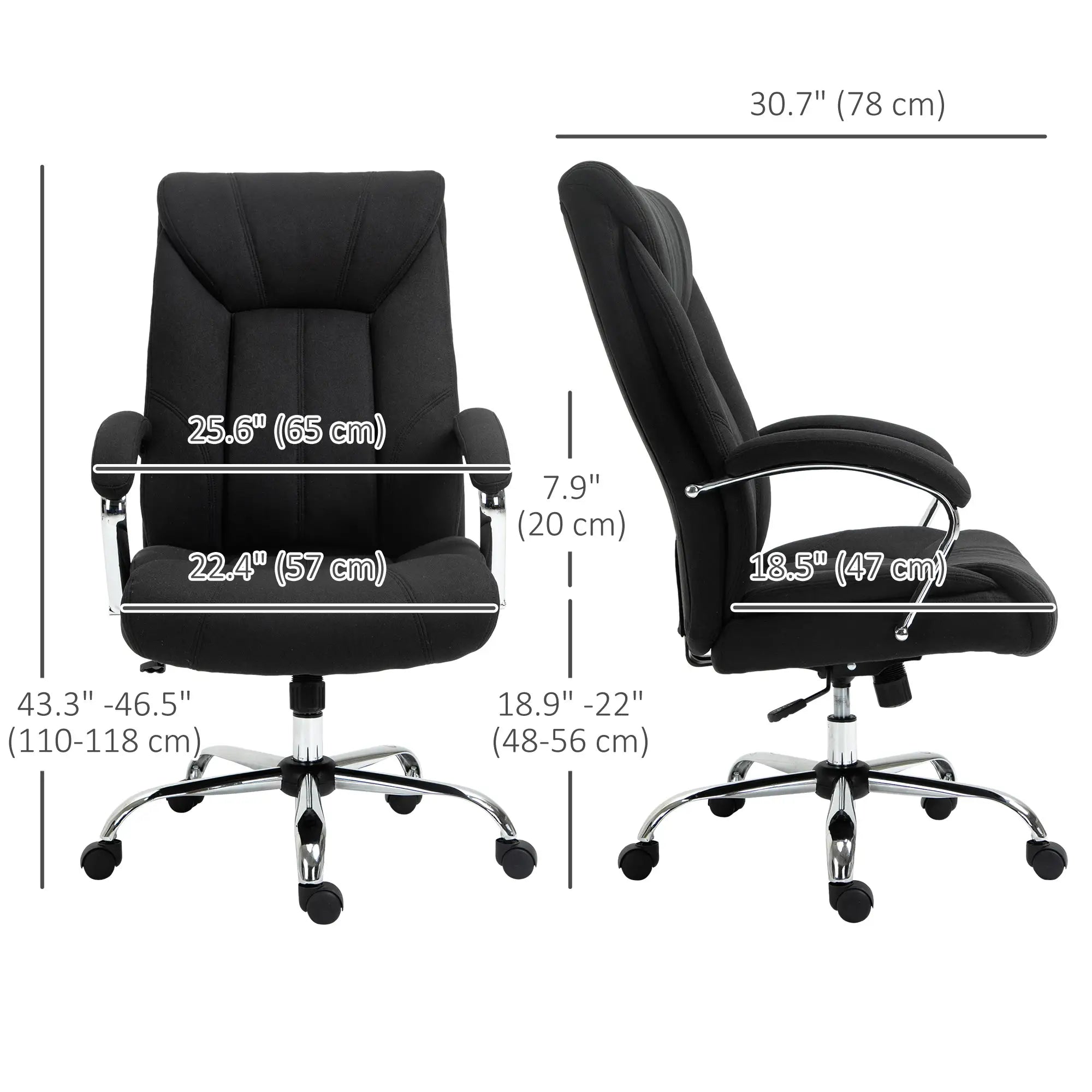 Ergonomic High Back Swivel Office Chair, Adjustable Height, Black Executive & Manager Chairs at Gallery Canada