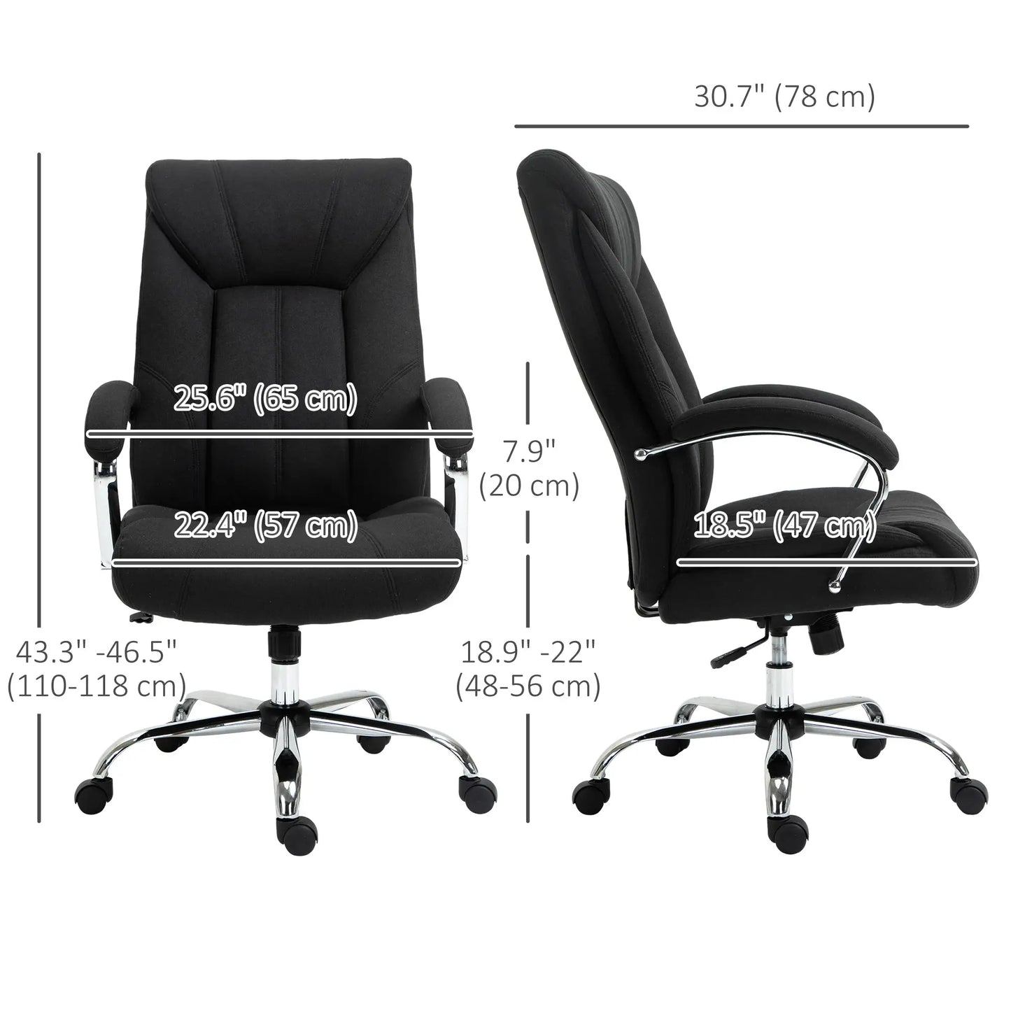 Ergonomic High Back Swivel Office Chair, Adjustable Height, Black Executive & Manager Chairs at Gallery Canada