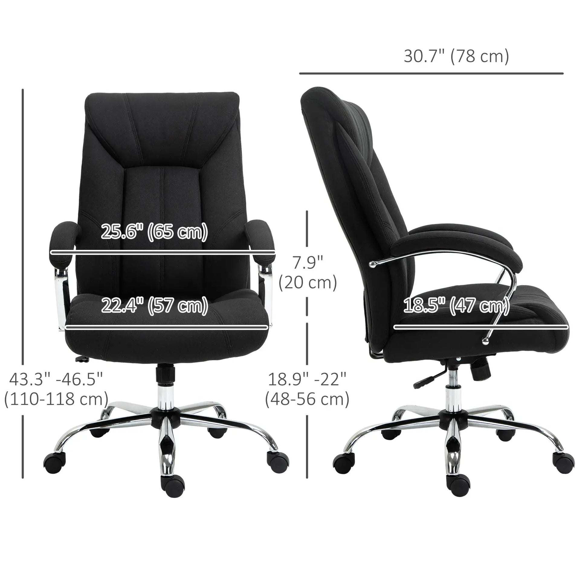 Ergonomic High Back Swivel Office Chair, Adjustable Height, Black Executive & Manager Chairs at Gallery Canada