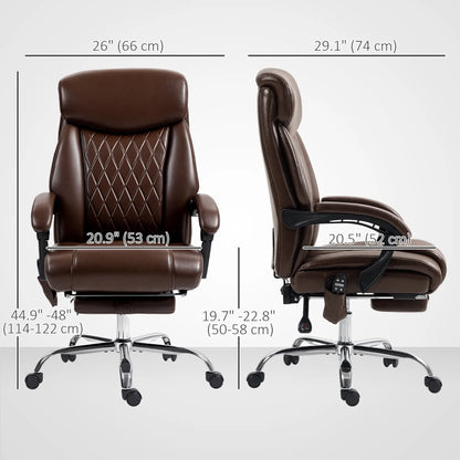 6 Point Massage Office Chair with Remote, Ergonomic Reclining Computer Desk Chair with Footrest, Side Pocket, Dark Brown Massage Chairs at Gallery Canada