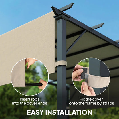 UV Protection Pergola Replacement Canopy, 10' x 11.8', Khaki Gazebo Canopy Replacement at Gallery Canada