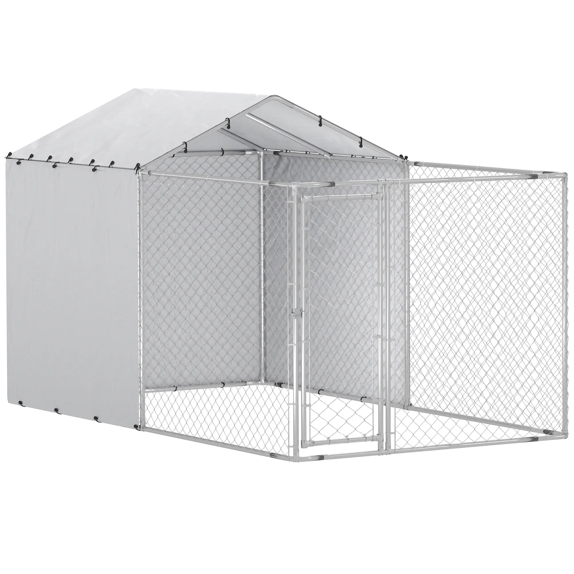 Galvanized Steel Dog Kennel, Waterproof UV-Resistant Cover, 13.1' x 7.5' x 7.5' Houses, Kennels & Pens at Gallery Canada