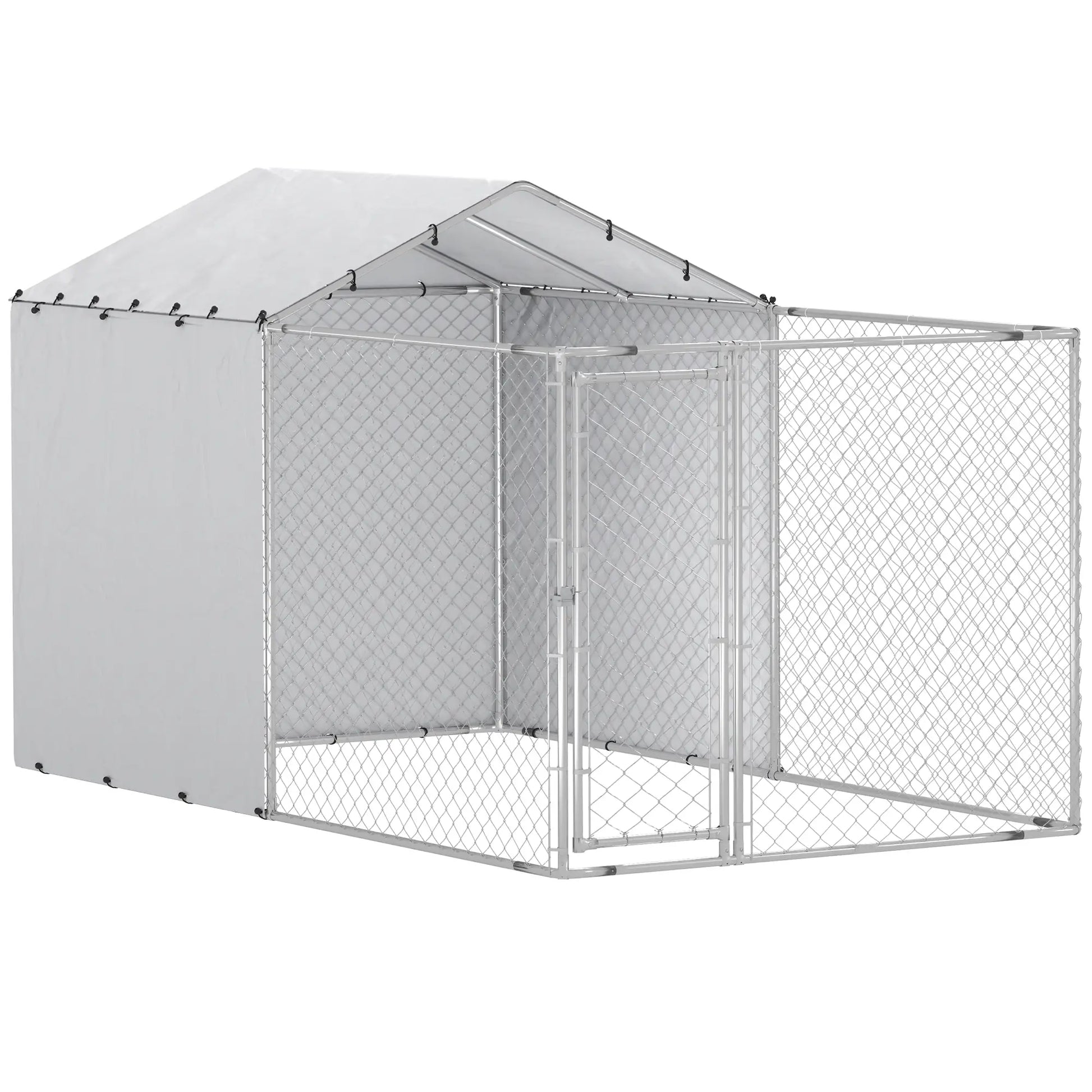 Galvanized Steel Dog Kennel, Waterproof UV-Resistant Cover, 13.1' x 7.5' x 7.5' Houses, Kennels & Pens at Gallery Canada