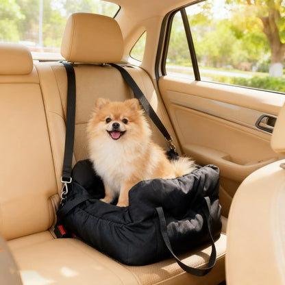 Dog Car Seat for Small Pets, Machine Washable, with Cushion, Black Dog Bike Trailers & Strollers at Gallery Canada