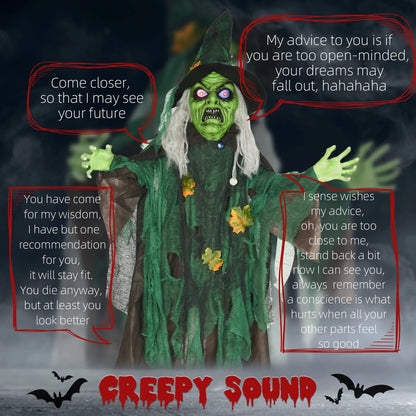 72 Inch Life Size Halloween Witch, Animated Decor with Sound, Motion Activated Halloween Decorations at Gallery Canada